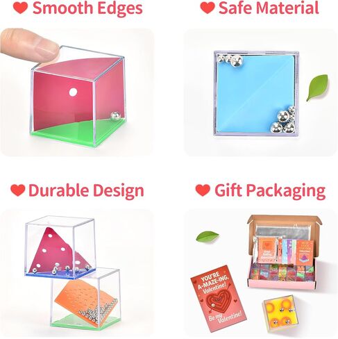 28 Pack Valentines Day Gifts for Kids Classroom - Mini 3D Maze Puzzle Cubes with Cards & Gift Bags, Non Candy School Exchange Party Favors, Brain Teaser Fidget Sensory Toys for Boys Girls Ages 3-12 in Saudi Arabia