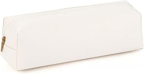 Large capacity pencil case, solid color pencil case, zipper fixed storage bag, white in Saudi Arabia