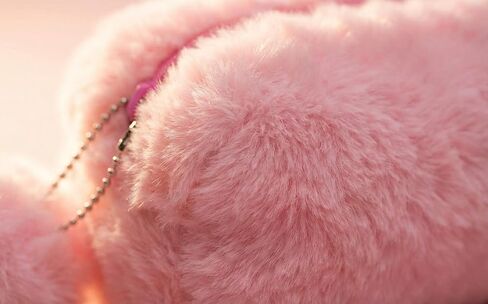 Plush Pencil Case, Pink Faux Fur with Pom Pom Charm, Medium Size Zipper Pouch for School Supplies, 8 Inch Storage Organizer in Saudi Arabia