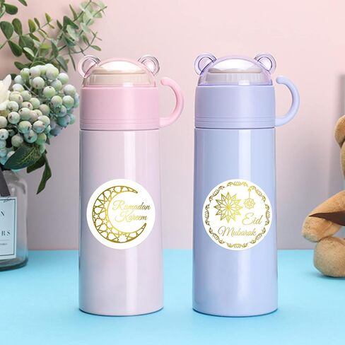 Fancy Land 500PCS Gold Foil Eid Stickers Ramadan Kareem Eid Stickers Al-fitr Perforated Roll Gift Tag Kids in Saudi Arabia