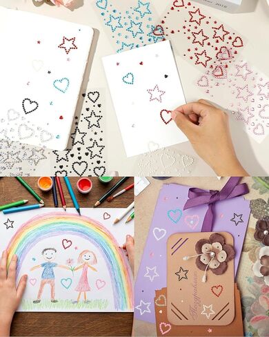 EORTA 6 Sheets Glitter Rhinestone Stickers, Self-Adhesive Star Heart Pentagrams Crystal Gem Sticker, Artificial Diamond Gem, Bling Charm for Face Eye Makeup Scrapbook Carnival, DIY Gift Decoration in Saudi Arabia