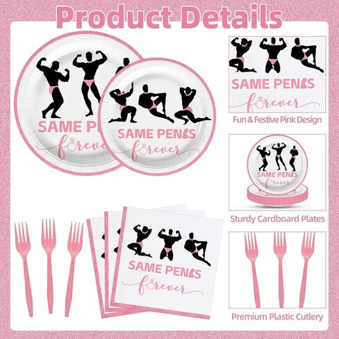 100 Pcs Bachelorette Tableware Party Supplies Set, Serves 25 – Disposable Pink Paper Plates, Napkins, and Forks for Bridal Shower, Hen Party, Engagement, Girls Night, Valentine’s Day Decorations in Saudi Arabia