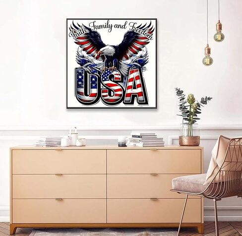 KTHOFCY 5D DIY USA Eagle Diamond Painting Kits for Adults,Patriotic American Totem Full Drill Embroidery Cross Stitch Crystal Rhinestone Paintings Arts Wall Decor Painting Dots Kits 11.8X11.8 inch in Saudi Arabia