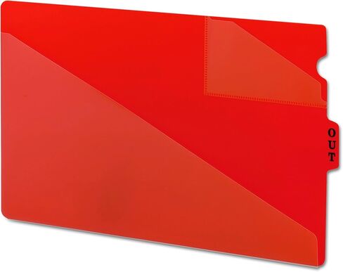 Smead End Tab Poly Out Guide, Two-Pocket Style, Center Position Tab, Extra Wide Letter Size, Red, 50 per Box (61960) in Kuwait