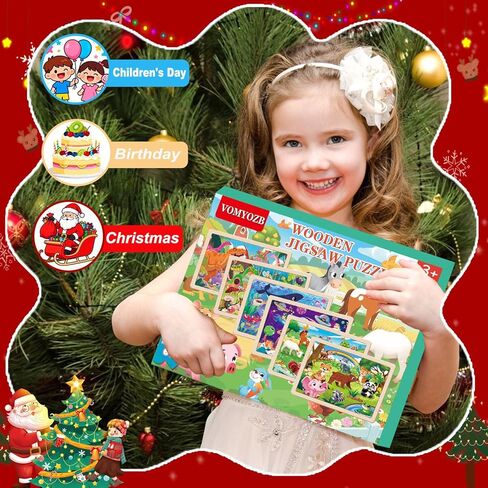 الألغاز الخشبية للأطفال الذين تتراوح أعمارهم بين 4-6، 6 حزم 24 جهاز كمبيوتر شخصى الخشب الديناصورات الحيوانات بانوراما الألغاز للأطفال الصغار الذين تتراوح أعمارهم بين 3-5، ما قبل المدرسة التعليمية الألغاز اللعب الهدايا للبنين والبنات in Kuwait