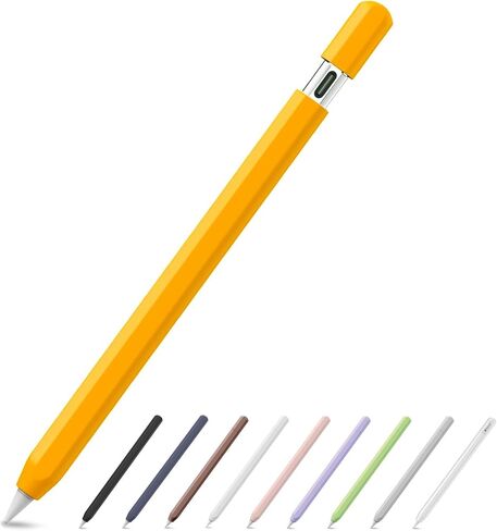 Ultra Thin Silicone Pencil Case for Apple Pencil (USB-C) 2023, Accessories for Apple Pencil, Double Tap, Silicone Pencil Sleeve (Yellow, 1 Pack) in Saudi Arabia