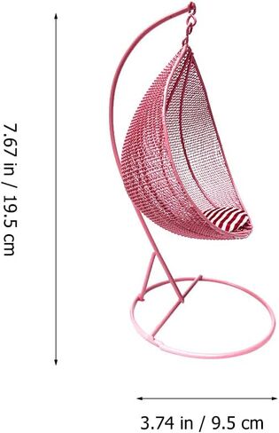 ibasenice Doll House Balcony Swing Mini Hanging Chair Toy 6.29X3.74X2.36 Inch Indoor Dollhouse Accessory for Kids Play and Miniature Decor in Saudi Arabia