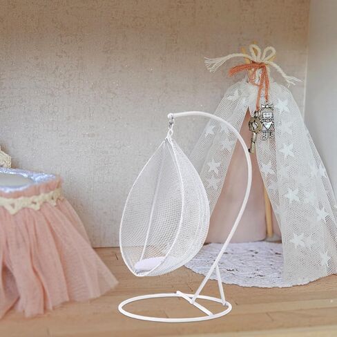 ibasenice Doll House Balcony Swing Mini Hanging Chair Toy 6.29X3.74X2.36 Inch Indoor Dollhouse Accessory for Kids Play and Miniature Decor in Saudi Arabia