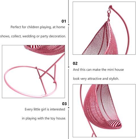 ibasenice Doll House Balcony Swing Mini Hanging Chair Toy 6.29X3.74X2.36 Inch Indoor Dollhouse Accessory for Kids Play and Miniature Decor in Saudi Arabia
