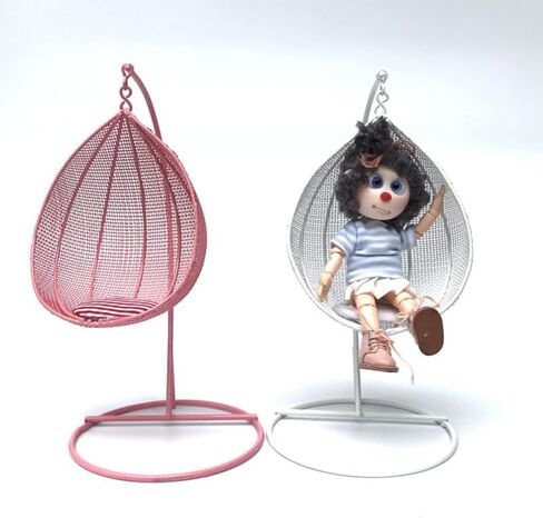 ibasenice Doll House Balcony Swing Mini Hanging Chair Toy 6.29X3.74X2.36 Inch Indoor Dollhouse Accessory for Kids Play and Miniature Decor in Saudi Arabia