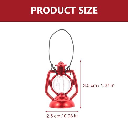 Garneck 6pcs Mini Dollhouse Lanterns: Red Tiny Kerosene Lamp Ornaments for DIY Fairy Garden Micro Landscape Dollhouse Lighting Prop for Halloween Party Decor in Saudi Arabia