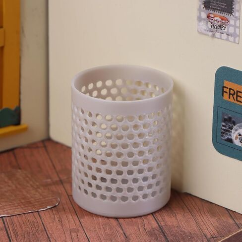 Dollhouse Mini Storage and Laundry Basket, Gray, 1:12 Scale, Plastic Bathroom Laundry Accessory in Saudi Arabia