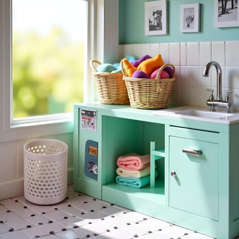 Dollhouse Mini Storage and Laundry Basket, Gray, 1:12 Scale, Plastic Bathroom Laundry Accessory in Saudi Arabia