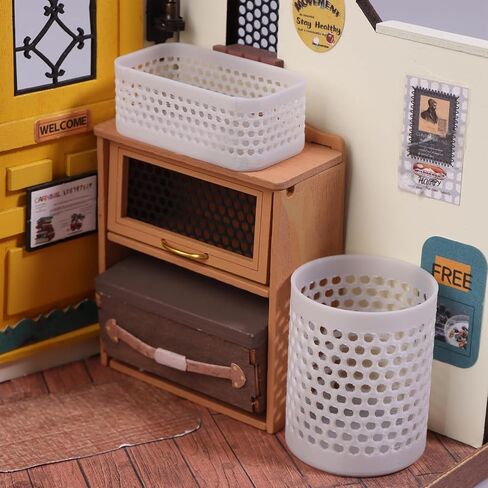 Dollhouse Mini Storage and Laundry Basket, Gray, 1:12 Scale, Plastic Bathroom Laundry Accessory in Saudi Arabia