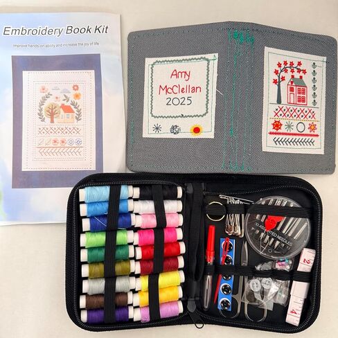 Lmtzwyw 2026 New DIY Embroidery Stitch Collection, All-in-One 106 Patterns & Complete Toolkit with Thread, Portable Embroidery Learning Book, Perfect for Beginners and Enthusiast in Saudi Arabia