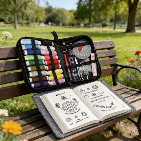 Lmtzwyw 2026 New DIY Embroidery Stitch Collection, All-in-One 106 Patterns & Complete Toolkit with Thread, Portable Embroidery Learning Book, Perfect for Beginners and Enthusiast in Saudi Arabia
