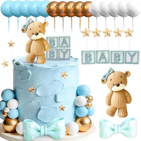 Pink Bear Cake Decoration Baby Bear Baby Shower Cake Topper Bears Cake Decoration Baby Shower Birthday Cake Decoration in Saudi Arabia