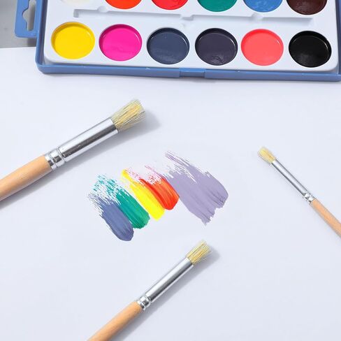 45 Pieces Wooden Stencil Brushes Bulk, Natural Bristle Brushes, Wooden Handle Painting Brush for for Wood Wall Model House Paintings, DIY and Acrylic Oil Watercolor Painting in Saudi Arabia