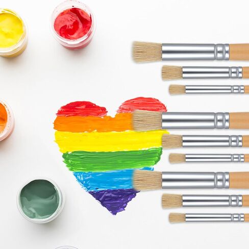 45 Pieces Wooden Stencil Brushes Bulk, Natural Bristle Brushes, Wooden Handle Painting Brush for for Wood Wall Model House Paintings, DIY and Acrylic Oil Watercolor Painting in Saudi Arabia