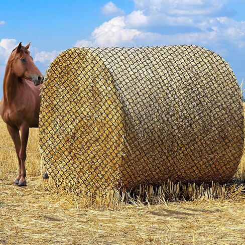 6x6ft Round Bale Hay Net for Horses, Large Thick & Durable Nylon Knotless Slow Feeder Hay Nets for Horses and Goats Healthier Feeding Solution in Saudi Arabia