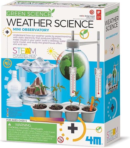 4M: Green Science - Weather Science - DIY Mini Observatory Kit, Static Electricity, Lightning-Cloud Formation, Build A Water Cycle Model, STEAM Kid 5+ in Saudi Arabia