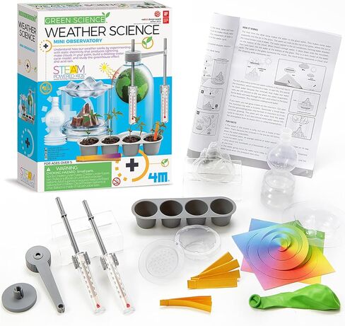 4M: Green Science - Weather Science - DIY Mini Observatory Kit, Static Electricity, Lightning-Cloud Formation, Build A Water Cycle Model, STEAM Kid 5+ in Saudi Arabia