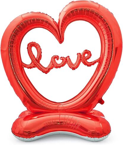 Soochat Giant Heart Balloon Valentine’s Day Heart Balloons Love Foil Balloon Anniversary Wedding Valentines Day Birthday Party Decoration Photo Props in Saudi Arabia