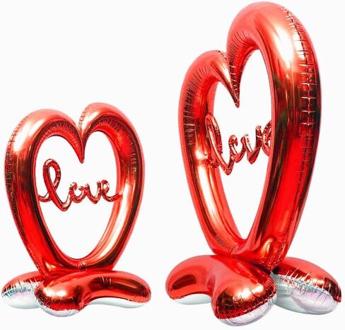Soochat Giant Heart Balloon Valentine’s Day Heart Balloons Love Foil Balloon Anniversary Wedding Valentines Day Birthday Party Decoration Photo Props in Saudi Arabia