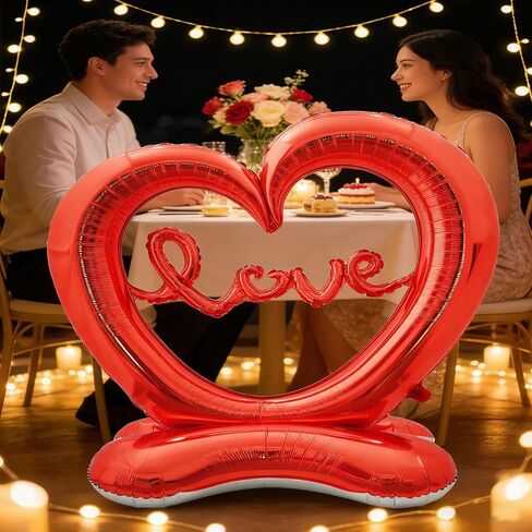 Soochat Giant Heart Balloon Valentine’s Day Heart Balloons Love Foil Balloon Anniversary Wedding Valentines Day Birthday Party Decoration Photo Props in Saudi Arabia