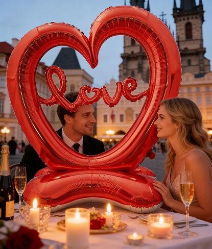 Soochat Giant Heart Balloon Valentine’s Day Heart Balloons Love Foil Balloon Anniversary Wedding Valentines Day Birthday Party Decoration Photo Props in Saudi Arabia