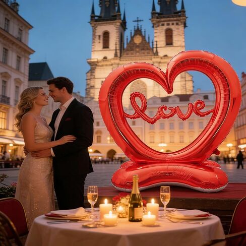 Soochat Giant Heart Balloon Valentine’s Day Heart Balloons Love Foil Balloon Anniversary Wedding Valentines Day Birthday Party Decoration Photo Props in Saudi Arabia