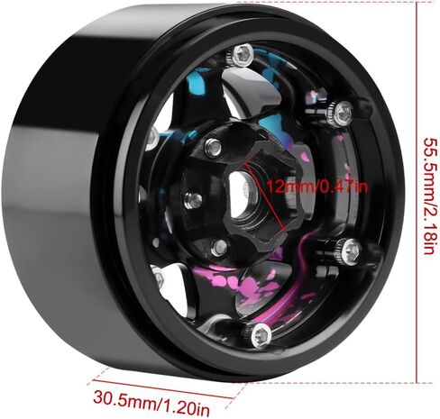 GLOBACT Aluminum 1.9 Inch Beadlock Wheels 1/10 RC Wheel Rim Set Wheel Hub Simulated Retro Wheels for TRX4 TRX6 Axial SCX10 I II III Redcat GEN7 8 1/10 RC Crawler Upgrade Accessories (4Pcs Silver) in Saudi Arabia