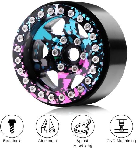 GLOBACT Aluminum 1.9 Inch Beadlock Wheels 1/10 RC Wheel Rim Set Wheel Hub Simulated Retro Wheels for TRX4 TRX6 Axial SCX10 I II III Redcat GEN7 8 1/10 RC Crawler Upgrade Accessories (4Pcs Silver) in Saudi Arabia