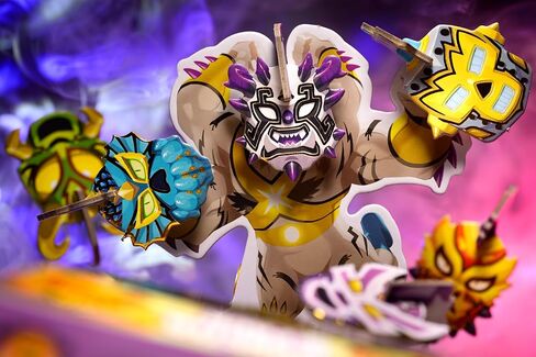 IELLO: King of Tokyo: Monster Pack - Luchador - توسعة مقاتلة جديدة، لعبة بطاقات معركة وتحدي، لوحة رقائق معدنية وأقنعة مصارعة، للأعمار من 8 سنوات فما فوق، 2-4 لاعبين in Saudi Arabia