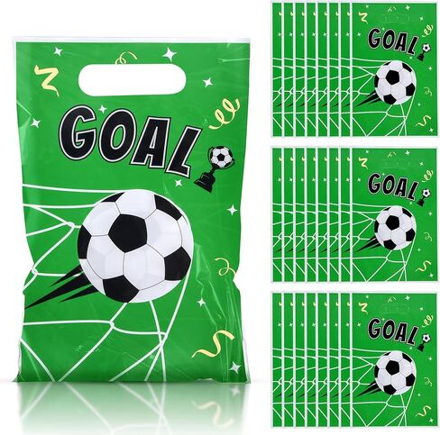 libala 30Pcs Soccer Goodie Bags - Plastic Soccer Gift Bags, Soccer Party Theme Favor Decor Supplies for Kids & Teens, Ideal Snack Bags for Team Events Decorations in Saudi Arabia