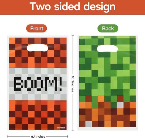 ADARRO 40PCS Pixel Video Game Party Favor Bags, Green and Red Boom Design Party Goodies Candy Snack Treat Bags for Birthday Party Supplies in Saudi Arabia