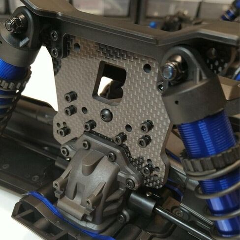 Front Rear Shock Tower Mount, Front Rear Shock Tower Bracket Easy Installation Carbon Fiber Damper Shock Mount for Traxxas Sledge in Saudi Arabia