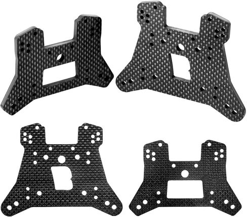 Front Rear Shock Tower Mount, Front Rear Shock Tower Bracket Easy Installation Carbon Fiber Damper Shock Mount for Traxxas Sledge in Saudi Arabia