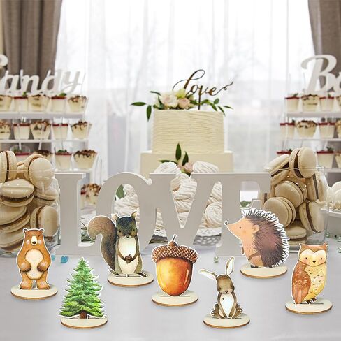 12 قطعة من ديكورات حيوانات الغابة، حمام الطفل بطابع الغابة وطاولات أعياد ميلاد الأطفال، ديكور حضانة الغابات الريفية للمنزل والمكتب والمزرعة in Kuwait
