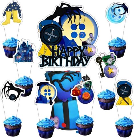 25Pcs Horror Movie Cake Decorations with 24pcs Cupcake Toppers, 1pcs Cake Topper for Kids Birthday Party Supplies in Kuwait