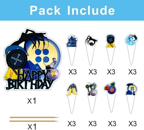 25Pcs Horror Movie Cake Decorations with 24pcs Cupcake Toppers, 1pcs Cake Topper for Kids Birthday Party Supplies in Kuwait