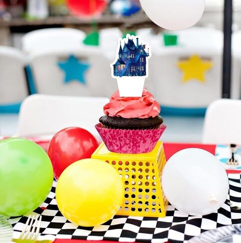 25Pcs Horror Movie Cake Decorations with 24pcs Cupcake Toppers, 1pcs Cake Topper for Kids Birthday Party Supplies in Kuwait