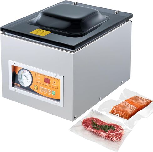 VEVOR Chamber Vacuum Sealer, 380W Vacuum Pump Power, Sealing Bag Packing Machine for Wet Foods, Meat, Compact Design with 11.5 in Sealing Length, Ideal Commercial Sealer for Professional and Home Use in Saudi Arabia