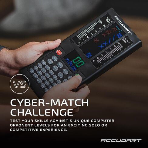 Accudart Cybermatch 2000 Electronic Dart Scorer – 32 Games with 580 Variations, 5 Skill Level Computer Opponents, 8-Player X/O Cricket Scoring Display – Battery Operated for Steel Tip Darts in Saudi Arabia