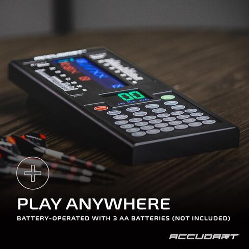 Accudart Cybermatch 2000 Electronic Dart Scorer – 32 Games with 580 Variations, 5 Skill Level Computer Opponents, 8-Player X/O Cricket Scoring Display – Battery Operated for Steel Tip Darts in Saudi Arabia