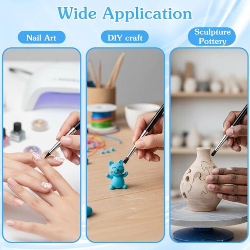 10PCS Silicone Brushes for Crafts, Durable Silicone Sculpting Tools,Flexible Clay Carving Tools,Smooth Surface Silicones Clay Sculpting Tool,for Pottery Artwork Shaping Carving DIY,Black in Saudi Arabia