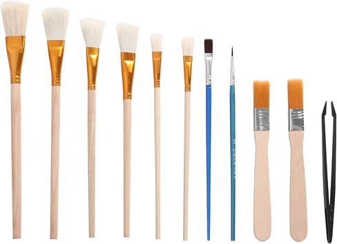 مجموعة فرش التذهيب، 10 قطع من فرشاة طلاء شعر الماعز بأوراق الذهب لطلاء الأكريليك وأوراق رقائق أوراق الذهب ذات الألوان المائية in Kuwait