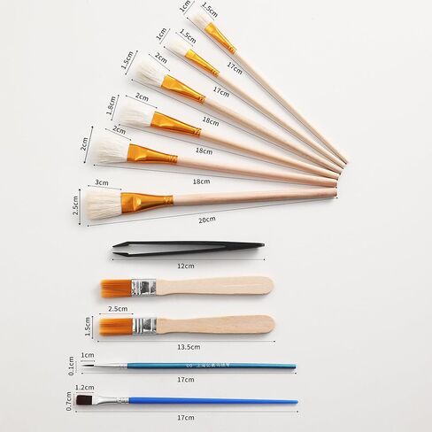 مجموعة فرش التذهيب، 10 قطع من فرشاة طلاء شعر الماعز بأوراق الذهب لطلاء الأكريليك وأوراق رقائق أوراق الذهب ذات الألوان المائية in Kuwait