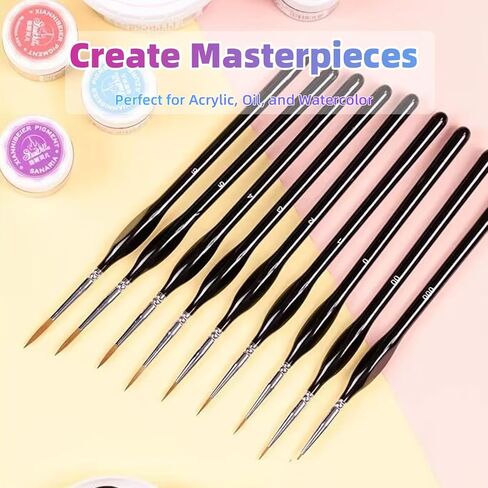 10pcs Detail Paint Brushes Set Miniature Brushes for Fine Detailing Art Painting Acrylic, Watercolor, Oil, Models, 40k in Saudi Arabia