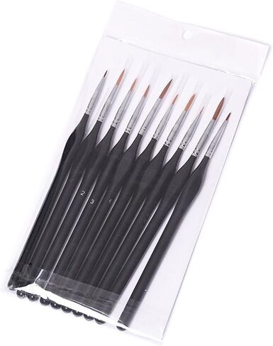 10pcs Detail Paint Brushes Set Miniature Brushes for Fine Detailing Art Painting Acrylic, Watercolor, Oil, Models, 40k in Saudi Arabia